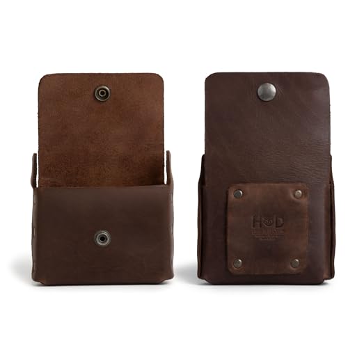 Hide & Drink, börse aus dickem Leder mit genieteter horizontaler Taille, für bis zu 12 Karten und gefaltete scheine, Münzhalter, handgefertigt, Bourbon Brown von Hide & Drink