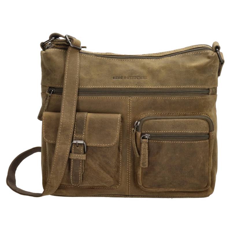 Hide & Stitches Idaho Cross body Shoulder bag-Olive von Hide & Stitches