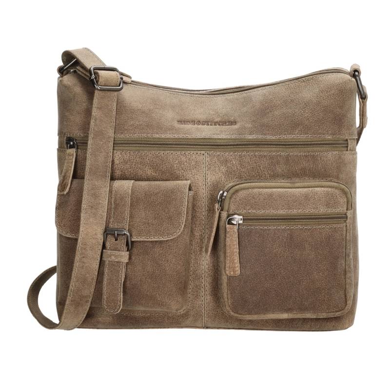 Hide & Stitches Idaho Cross body Shoulder bag-Sand von Hide & Stitches