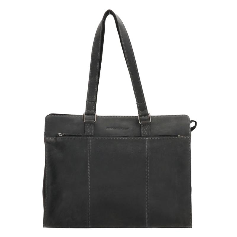 Hide & Stitches Idaho Laptopbag 15,6 inch-Black von Hide & Stitches