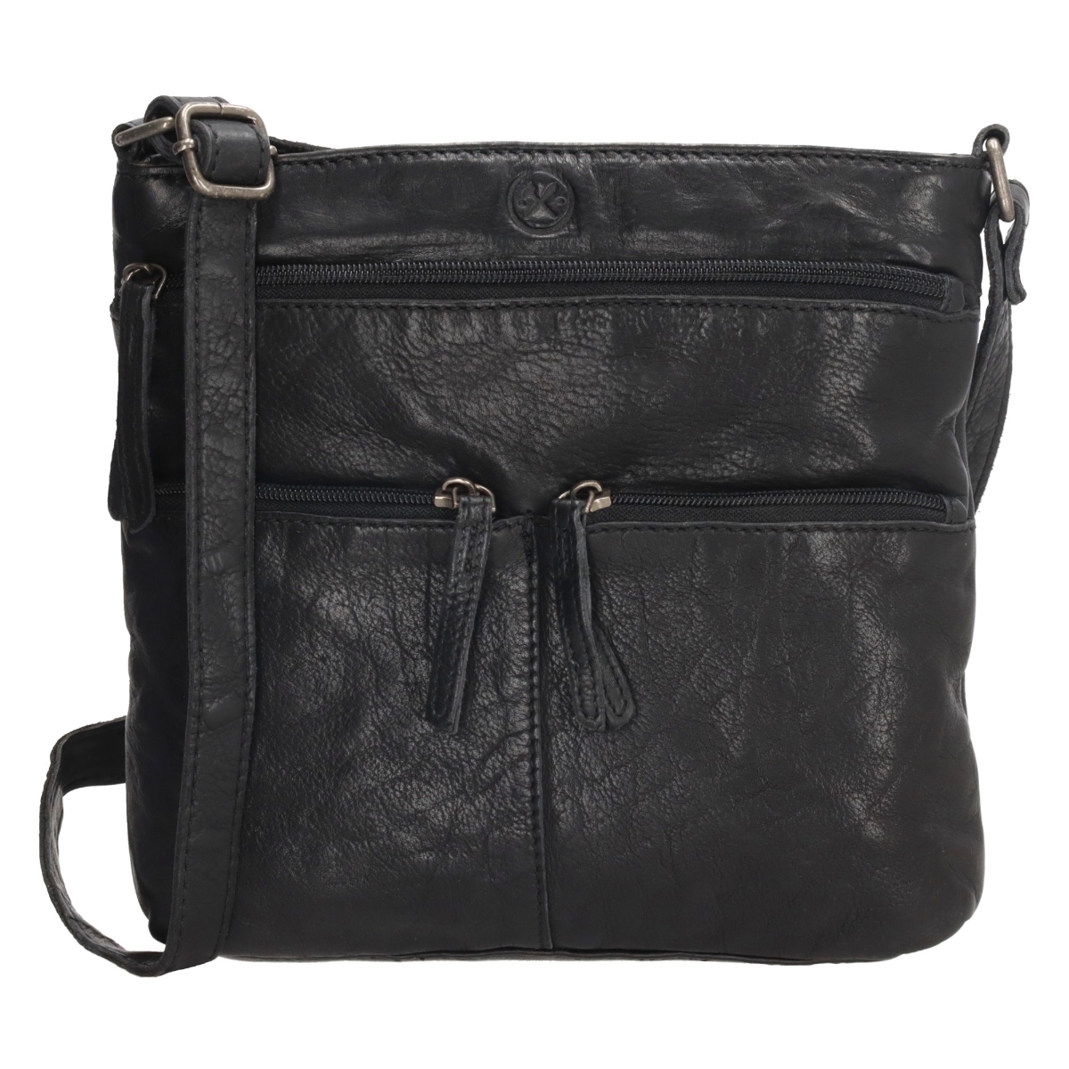Hide & Stitches Paint Rock Leather Shoulder Bag-Black von Hide & Stitches