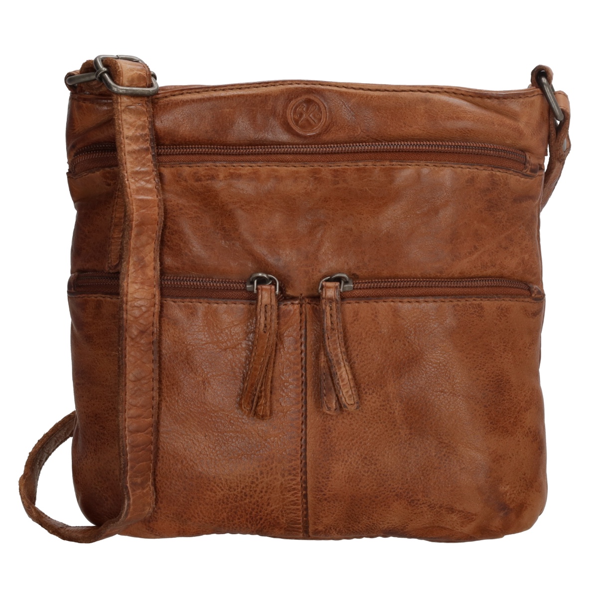 Hide & Stitches Paint Rock Leather Shoulder Bag-Cognac von Hide & Stitches