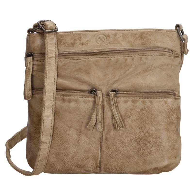Hide & Stitches Paint Rock Leather Shoulder Bag-Sand von Hide & Stitches