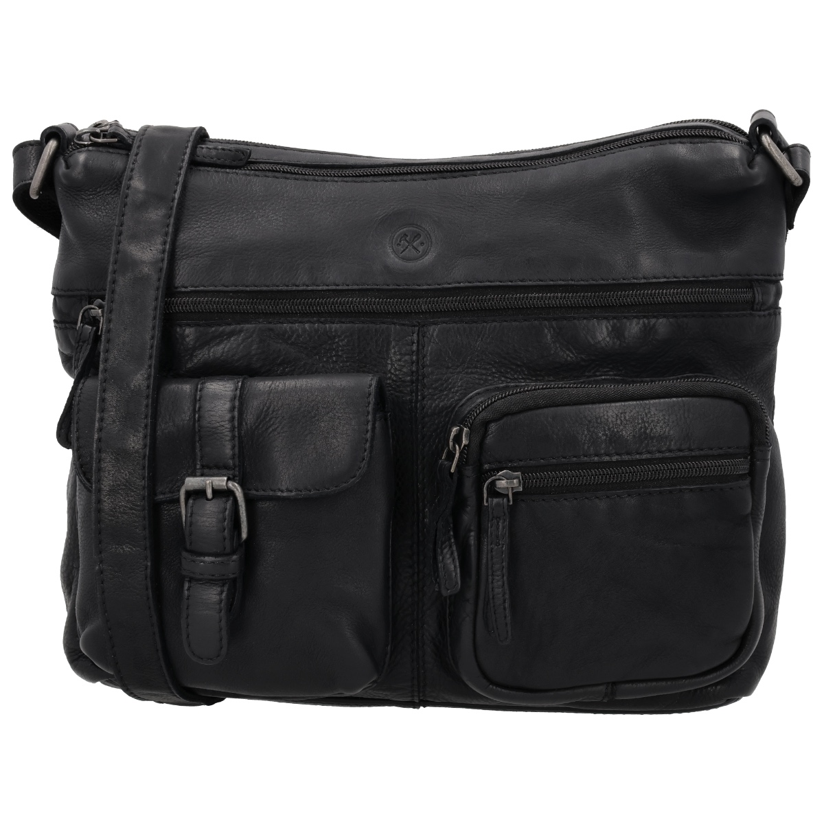 Hide & stitches paint rock crossbodytas-Black von Hide & Stitches