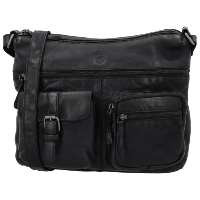 Hide & stitches paint rock crossbodytas-Black von Hide & Stitches