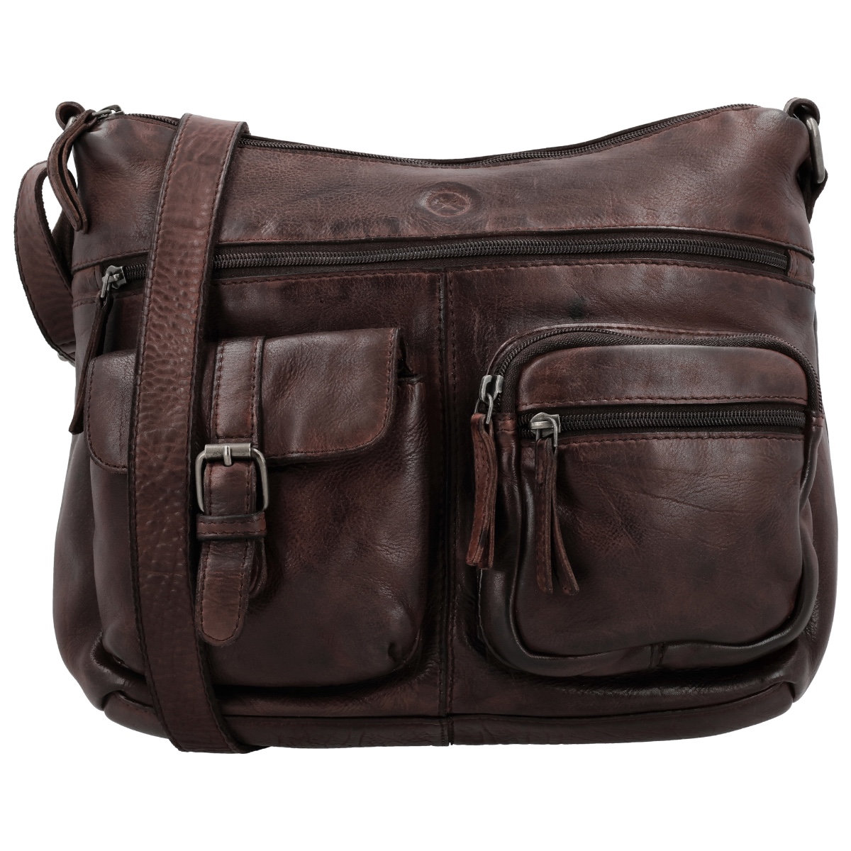 Hide & stitches paint rock crossbodytas-Dark Brown von Hide & Stitches