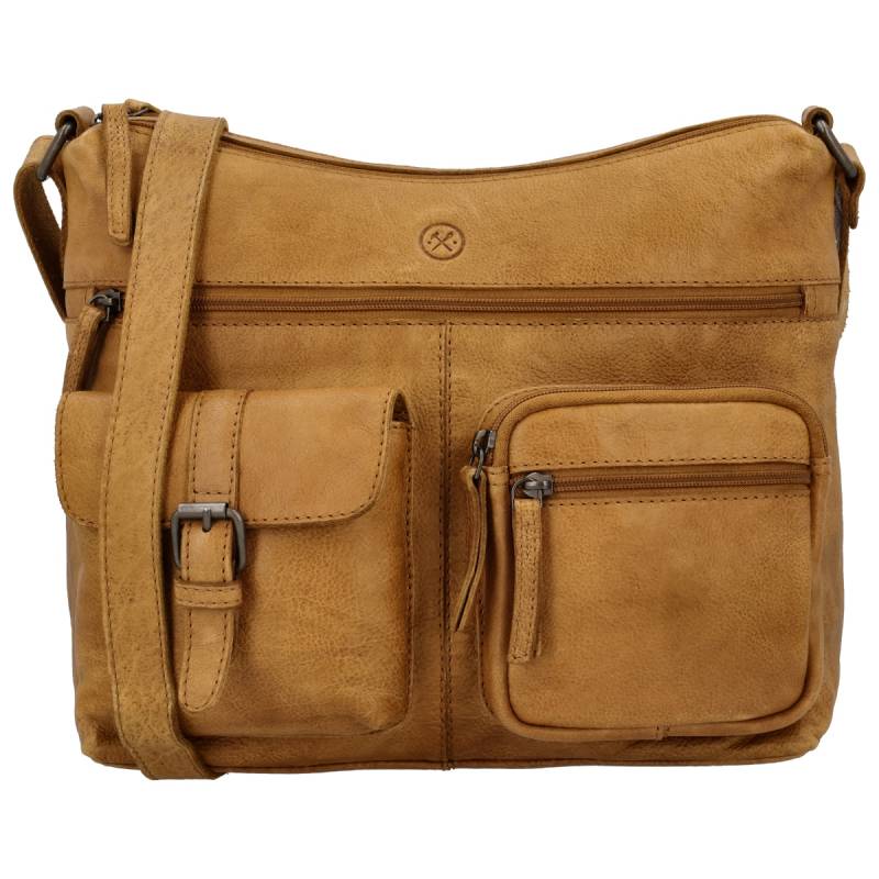 Hide & stitches paint rock crossbodytas-Ocher Yellow von Hide & Stitches