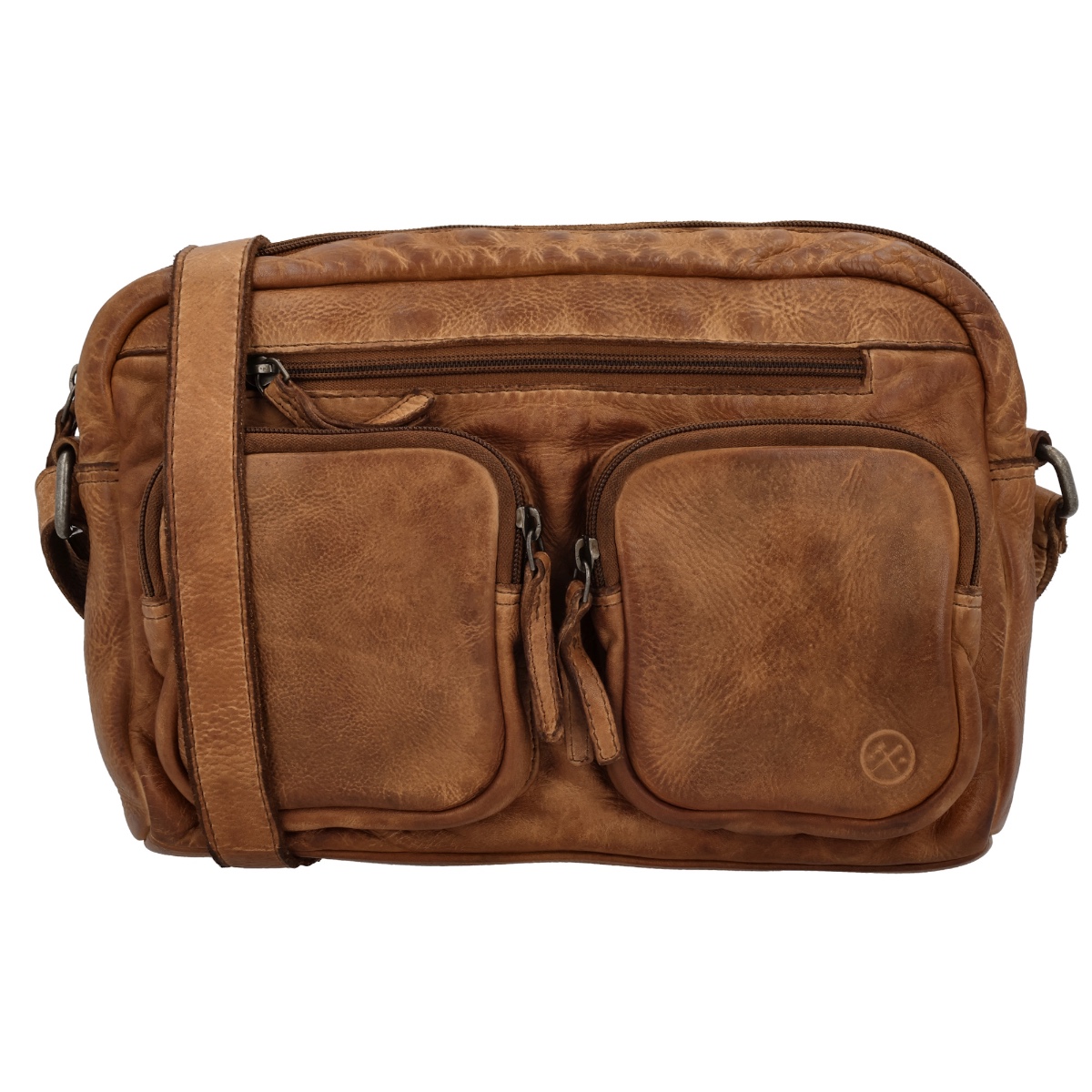 Hide & stitches paint rock schoudertas leer-Cognac von Hide & Stitches