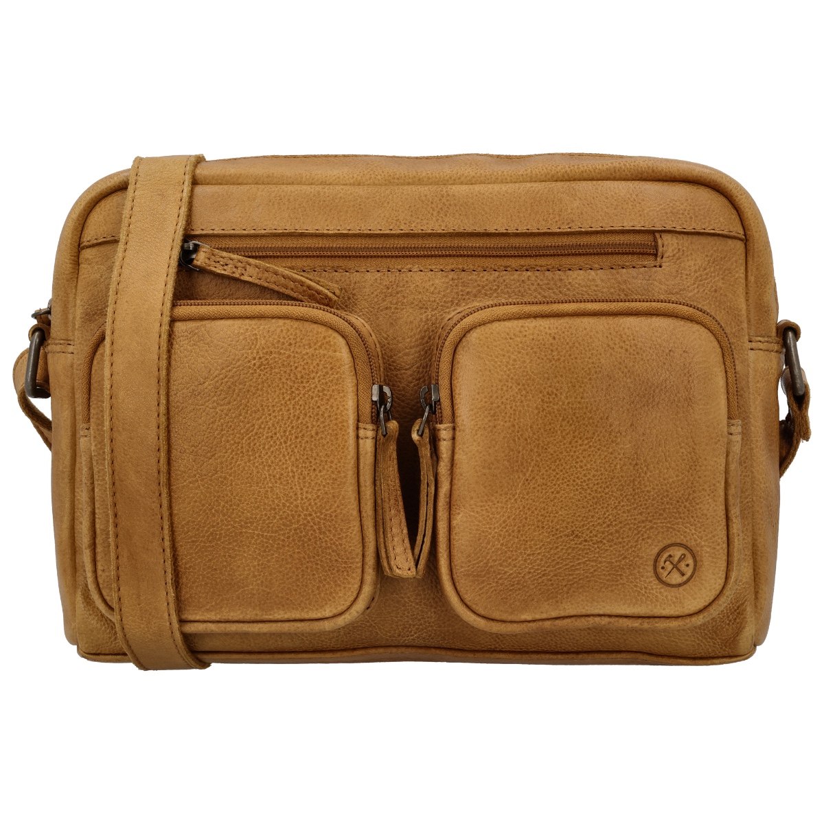 Hide & stitches paint rock schoudertas leer-Ocher Yellow von Hide & Stitches