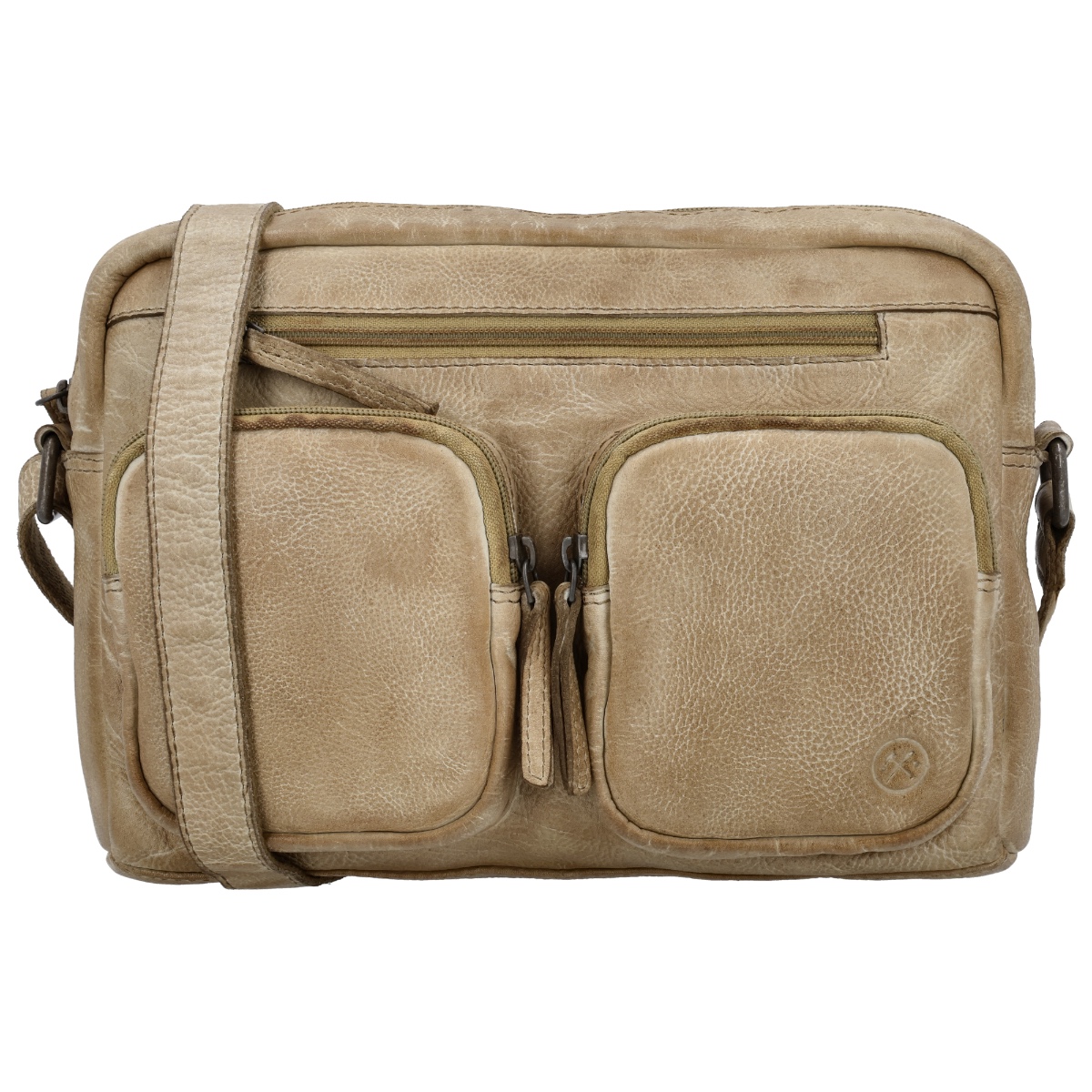 Hide & stitches paint rock schoudertas leer-Sand von Hide & Stitches