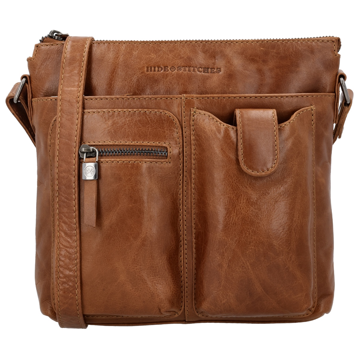 Hide & stitches porto schoudertas-Brown von Hide & Stitches