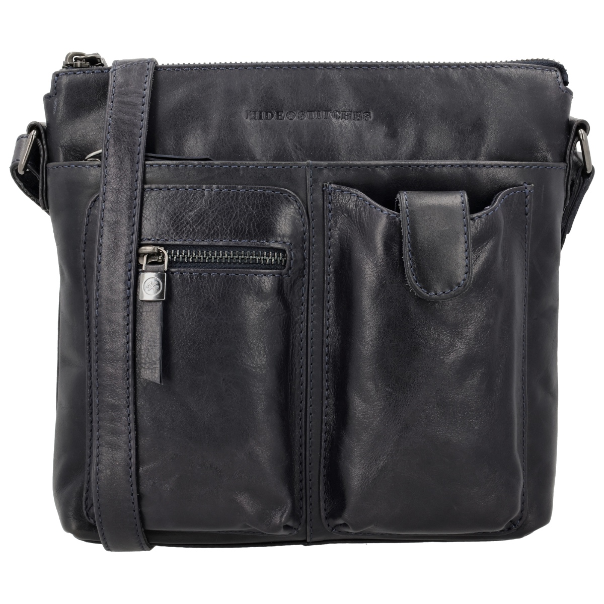 Hide & stitches porto schoudertas-Navy von Hide & Stitches