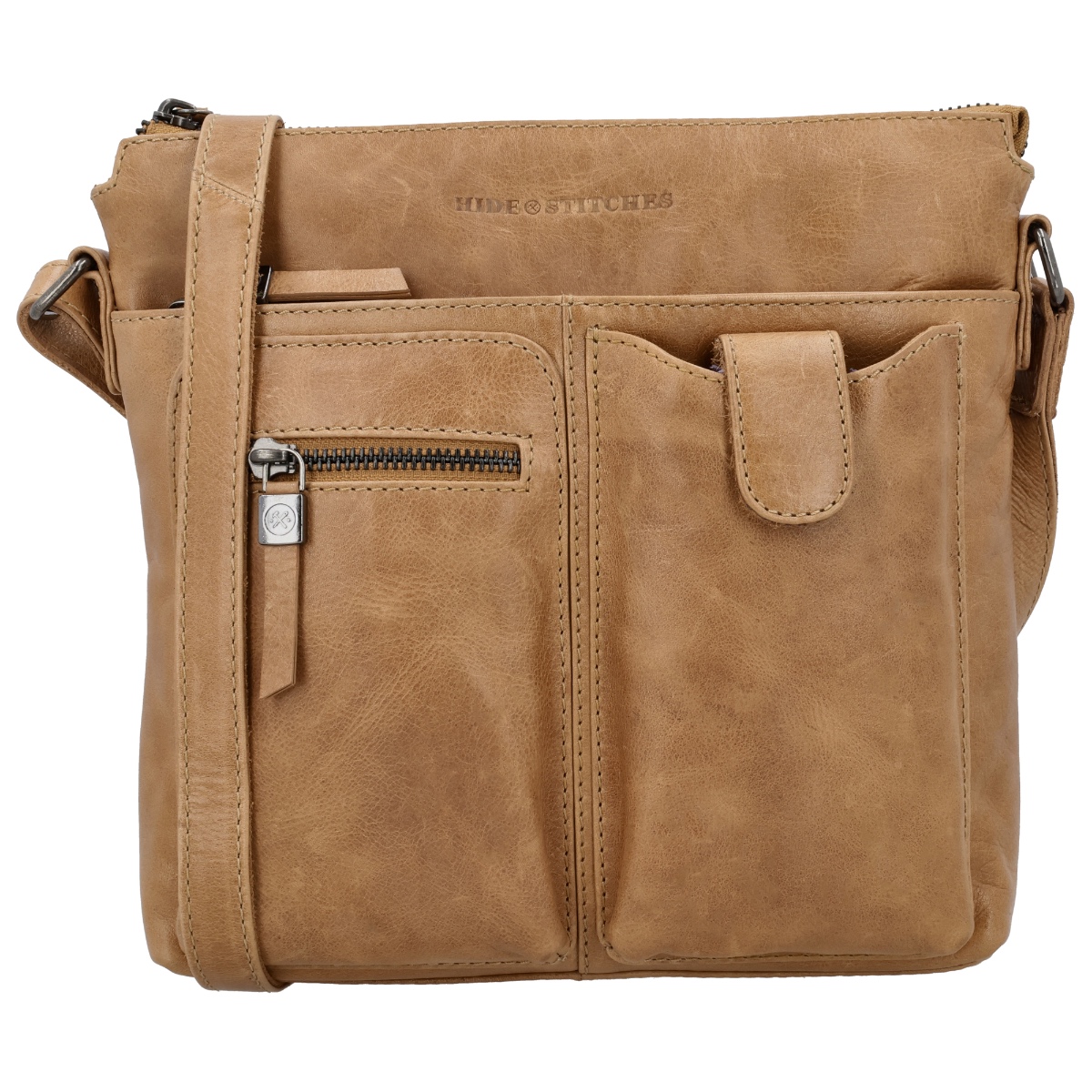 Hide & stitches porto schoudertas-Taupe von Hide & Stitches