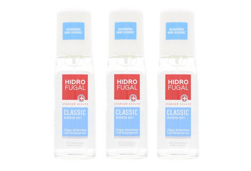 Hidrofugal Bodyspray 3 x Hidrofugal Classic Anti Transpirant Zerstäuber je 75 ml Dezenter D von Hidrofugal
