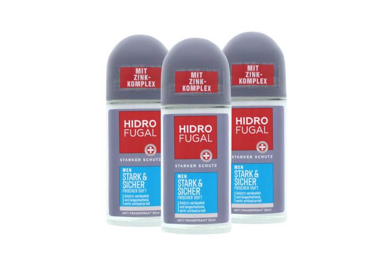 Hidrofugal Bodyspray 3 x Hidrofugal Men Stark & Sicher Deo Roll-on je 50ml Antitranspirant von Hidrofugal