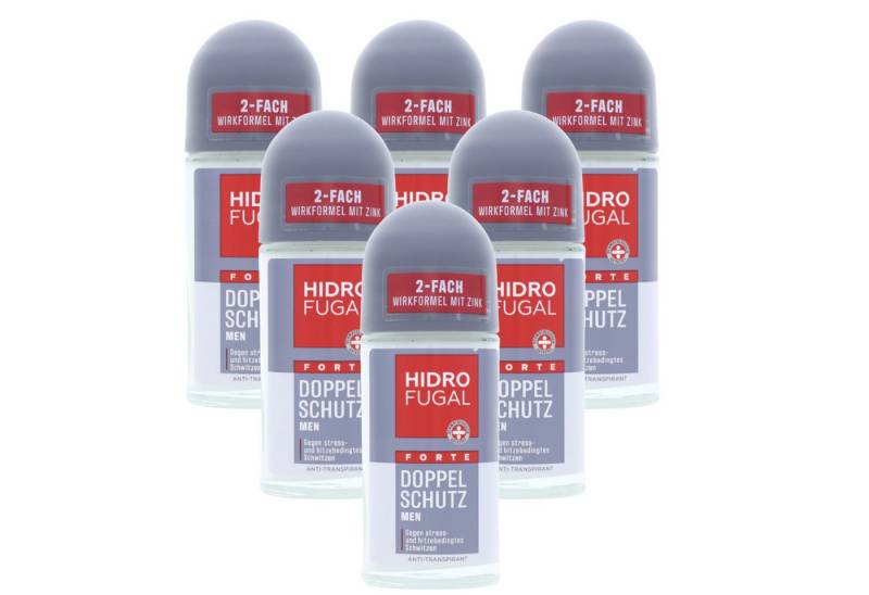 Hidrofugal Deo-Roller 6 x Hidrofugal Men Forte Doppel Schutz Deo Roll On Anti Transpirant je von Hidrofugal