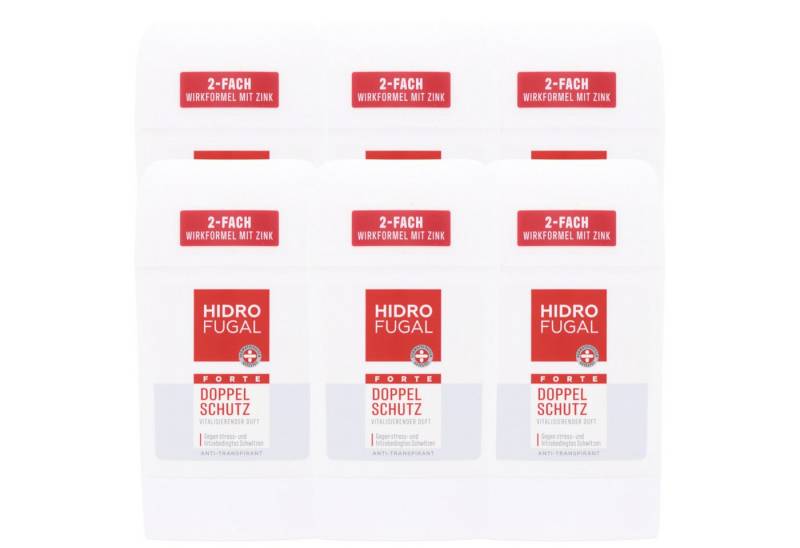 Hidrofugal Deo-Roller 6x Hidrofugal Forte Doppel Schutz Deo Stick Antitranspirant mit vitali von Hidrofugal