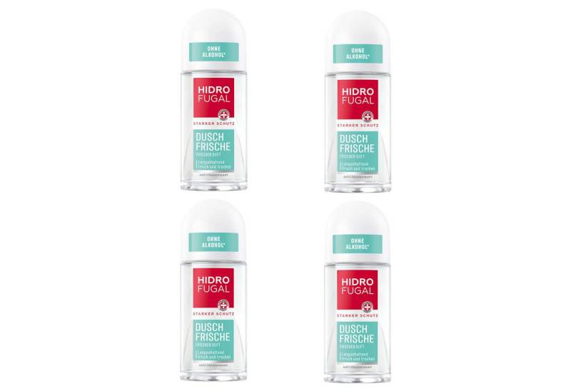 Hidrofugal Deo-Roller Dusch Frische starker Anti-Transpirant Schutz 4 x 50 ml, Set, 4-tlg., Starker Anti-Transpirant Schutz von Hidrofugal