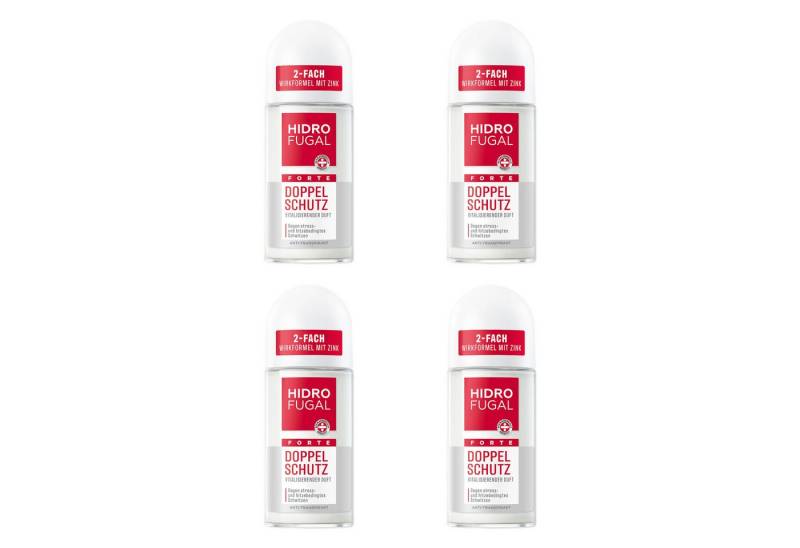 Hidrofugal Deo-Roller Forte Doppelschutz stark Anti-Transpirant Schutz 4 x 50ml, Set, 4-tlg., mit 48H Trockenschutz von Hidrofugal