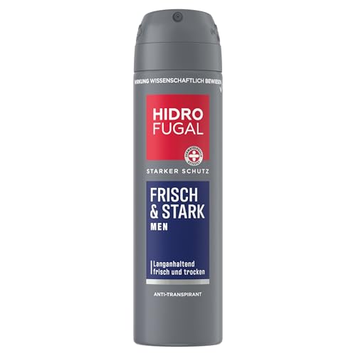 Hidrofugal MEN FRISCH & STARK Spray, Deospray mit starkem Antitranspirant Schutz, Deo für Männer mit erfrischendem Duft ohne Ethylalkohol (150 ml) von Hidrofugal