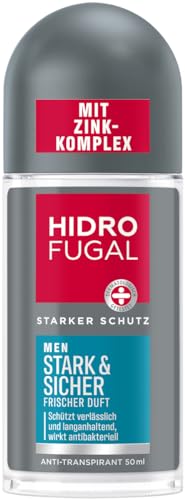 Hidrofugal Men Stark & Sicher Roll-on (50 ml), Deo Roll-on mit starkem Antitranspirant Schutz und frischem Duft, langanhaltendes Deo für Männer ohne Ethylalkohol mit Zink-Komplex von Hidrofugal