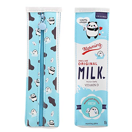 Hidyliu Cartoon Federmäppchen Milch Schreibwaren Tasche Wasserdicht PU Federmäppchen Aufbewahrungstasche mit Großer Kapazität (Blau) von Hidyliu