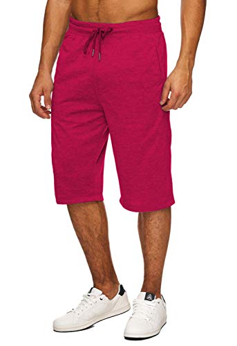 Hidyliu Herren 3/4-Shorts mit elastischem Taillenbund und Kordelzug, für den Sommer, lässig, kurze Hose mit Taschen - - Groß von Hidyliu