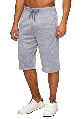 Hidyliu Herren-Shorts mit elastischem Bund und Kordelzug, 3/4-Shorts für den Sommer, Freizeit, Sweat, kurze Hose mit Taschen - - Groß von Hidyliu