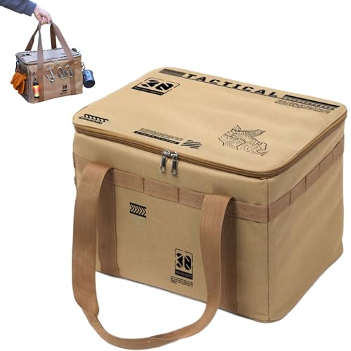 Hiemible Camping Organizer Tasche | Große Reisetasche Camping Organizer,30 Liter Faltbare Duffelbag, Wasserdichter Aufbewahrungsbehälter für BBQ Picknick Küchenutensilien Topfschutz von Hiemible