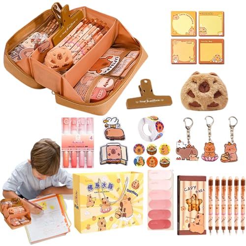 Hiemible Federmäppchen Set | Cartoon Make Up Pinsel Etui - Multifunktional Für Makeup Pinsel Mit Sticker, Clips & Mehr von Hiemible