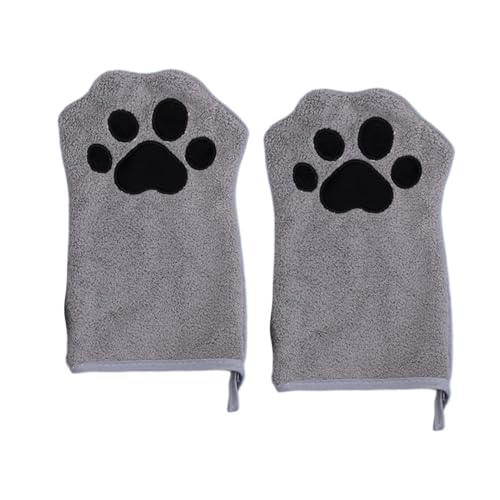 Hiemible Katzen Pflegehandschuhe,2X Katzenpflegehandtuch Schnelltrocknend & Doppelseitig | Haustierpflege-Zubehör Mit Doppelseitigem Badetuch & Schneller Trocknung Für Langhaar-Haustiere, Tägliche von Hiemible