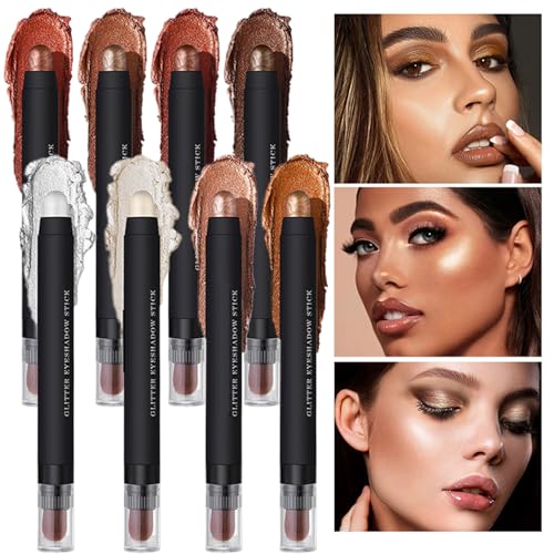 Hiemible Make-up-Set,Augenliner Konturenstift 8er Set - Cremiger Highlighter Kajal Beauty Kosmetik Set für Damen Mädchen Make-up Urlaub von Hiemible
