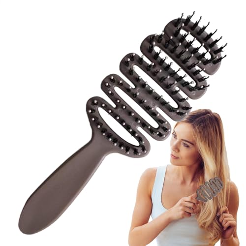 Hiemible Paddelbürste zum Blowtrocknen, Paddelkamm für Frauen,Antistatisches Haarmassagegerät | Kopfhautmassage Kamm Antistatic Curly Head Com Comb fügt Glanz hinzu, verteilt Öle von Hiemible