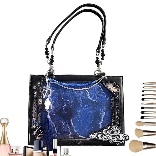 Hiemible Retro Damen Handtasche | Tägliche Freizeittasche für den Stadtalltag - Ästhetische Umhängetasche für Reisen Urlaub Verabredungen Spaziergänge Einkäufe und Urlaubsfotos von Hiemible