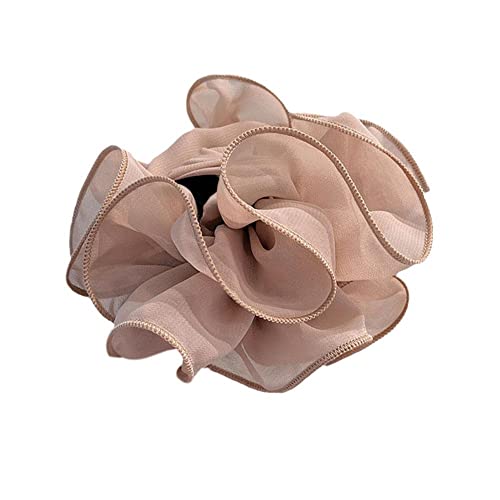 Große Chiffon Klaue Clip Haarschleife Vintage Flauschige Große Größe Schwarz Stoff Band Kiefer Klaue Clips Zubehör Blume Für Frauen Klemme von Hiessgozy