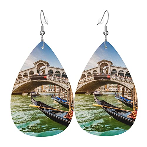 Hieuaoz Canal Grande in Venedig Leder-Ohrringe für Damen, doppelseitige Ohrringe, leicht, Tropfenform, Modeschmuck, Einheitsgröße, Polyurethan Hieuaoz Canal Grande in Venedig Leder-Ohrringe für Damen, doppelseitige Ohrringe, leicht, Tropfenform, Modeschmuck, Einheitsgröße, Polyurethan von Hieuaoz