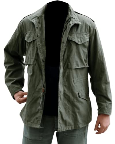 Hifacons John Rambo Cargojacke aus Baumwolle | M65 Feldjacke Militär US Army Mantel Jacke (Regular, Big & Tall und Short), grün, 3XL von Hifacons