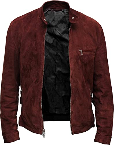 Hifacons Tom Cruise Herren-Café-Racer-Jacke, Wildleder, Braun, Braun – Wildlederjacke, L Hifacons Tom Cruise Herren-Café-Racer-Jacke, Wildleder, Braun, Braun – Wildlederjacke, L von Hifacons