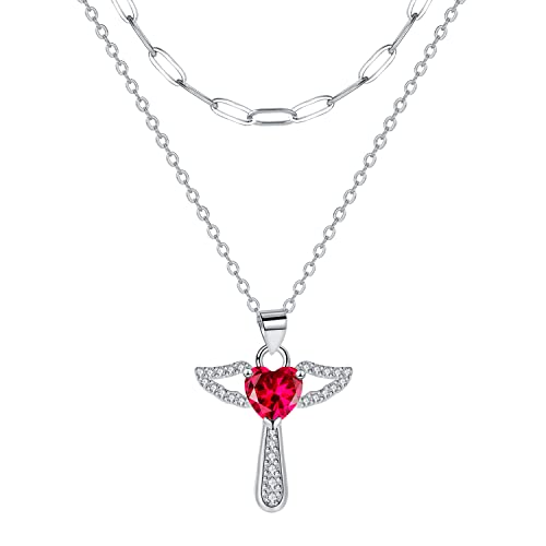 Hifeeled Engel Kette Damen Sterling Silber 925 Anhänger Schutzengel Halskette mit Doppelte Ketten,Original für Frauen Schmuck Geschenk Hifeeled Engel Kette Damen Sterling Silber 925 Anhänger Schutzengel Halskette mit Doppelte Ketten,Original für Frauen Schmuck Geschenk von Hifeeled