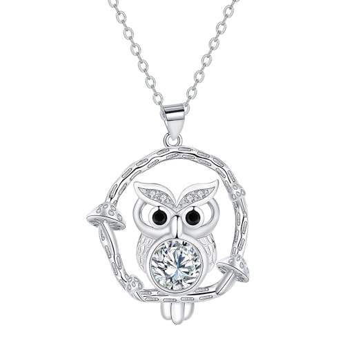 Hifeeled Eule Kette Damen 925 Sterling Silber Halskette mit Anhänger für Frauen Original Schmuck Geschenke Hifeeled Eule Kette Damen 925 Sterling Silber Halskette mit Anhänger für Frauen Original Schmuck Geschenke von Hifeeled