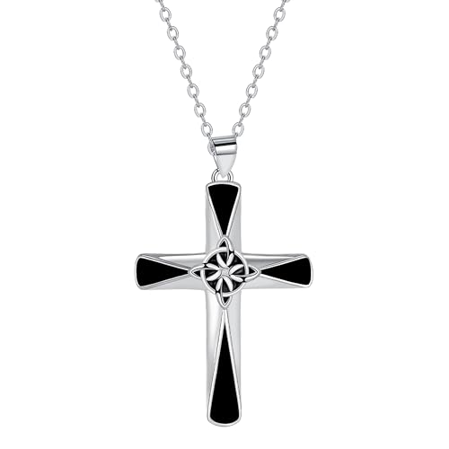 Hifeeled Kreuz Kette Damen 925 Sterling Silber Halskette Anhänger mit Hexenknoten Original Schmuck für Frauen Geschenke Hifeeled Kreuz Kette Damen 925 Sterling Silber Halskette Anhänger mit Hexenknoten Original Schmuck für Frauen Geschenke von Hifeeled