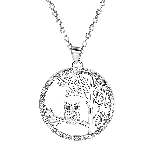 Hifeeled Lebensbaum Kette Damen Sterling Silber 925 Halskette Baum des Lebens Anhänger mit Eule Original für Frauen Schmuck Geschenk Hifeeled Lebensbaum Kette Damen Sterling Silber 925 Halskette Baum des Lebens Anhänger mit Eule Original für Frauen Schmuck Geschenk von Hifeeled