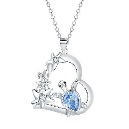 Hifeeled Schildkröte Kette Damen 925 Sterling Silber Halskette mit Herz Anhänger für Frauen Original Schmuck Geschenke Hifeeled Schildkröte Kette Damen 925 Sterling Silber Halskette mit Herz Anhänger für Frauen Original Schmuck Geschenke von Hifeeled