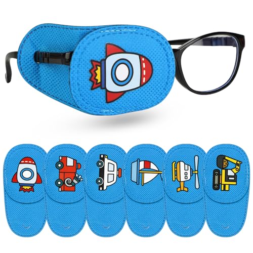 6 Stück Amblyopie Augenklappen Kinder,Amblyopia Kinder Korrektur orthoptischer augenklappe medizinisch für Schielens Brille Cover eye patch Lazy Eye Strabismus augenpflaster von Hifot