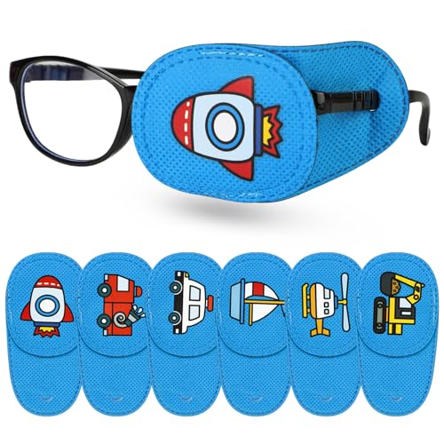 6 Stück Amblyopie Augenklappen Kinder,Amblyopia Kinder Korrektur orthoptischer augenklappe medizinisch für Schielens Brille Cover eye patch Lazy Eye Strabismus augenpflaster von Hifot