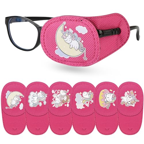 6 Stück Amblyopie Augenklappen Kinder,Amblyopia Kinder Korrektur orthoptischer augenklappe medizinisch für Schielens Brille Cover eye patch Lazy Eye Strabismus augenpflaster von Hifot