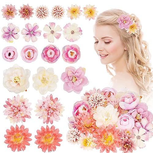 HIFOT 21 Stücke Hawaii Bunte Haarspangen Damen, Blume Haarklammern Mädchen, Haarclips Kinder Blume Haarschmuck für Frauen Party Haarstyling Haarnadeln Hochzeit Haar Accessoire von Hifot