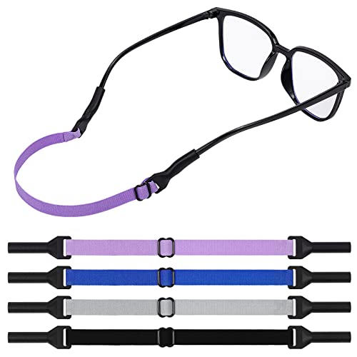 Hifot 4 Stück Brillenbänder Einstellbare Brillenband, Rutschfest Sonnenbrillen Band Brillen Kordel Halter Sport Brillenriemen für Damen Herren Kinder von Hifot