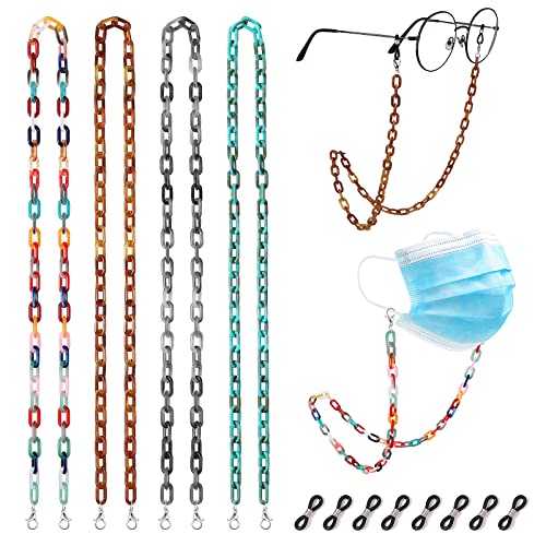 Hifot 4 Stück Brillenkette, Acryl Brillenband Sonnenbrillenkette Maskenbänder für Sonnenbrille Lesebrille Sportbrillen Hifot 4 Stück Brillenkette, Acryl Brillenband Sonnenbrillenkette Maskenbänder für Sonnenbrille Lesebrille Sportbrillen von Hifot
