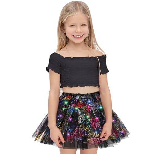 Hifot Mädchen Tutu Rock LED, Tüllrock Kinder Ballettrock Pailletten Led Lichter Kleid Tutu für kleine Mädchen, Prinzessin Tanzrock tanzkleid von Hifot